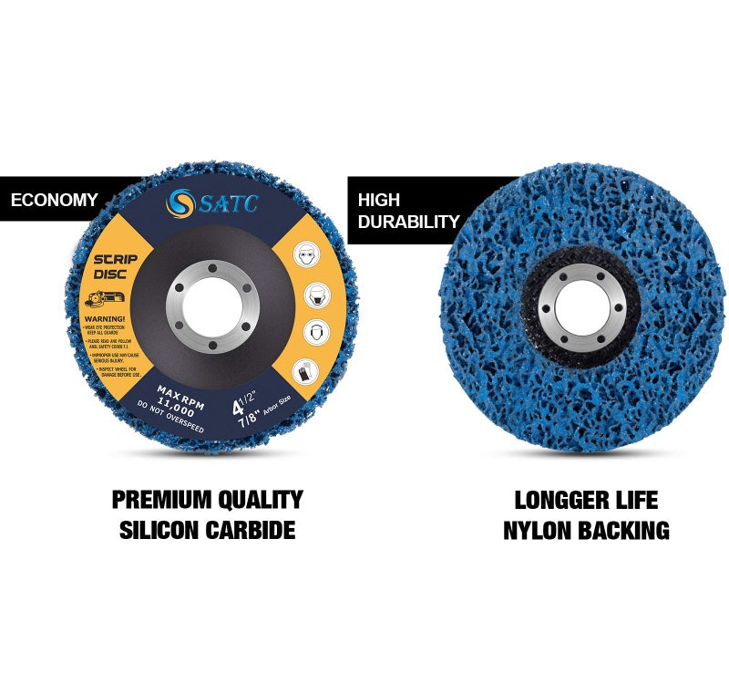 S SATC Stripping Discs 4-1/2" x 7/8" Rust Remover Wheel Remove Paint 5PCS Bule Strip Discs Oxidation Poly Strip Wheel Disc Abrasive Angle Grinding Wheel - Image 3